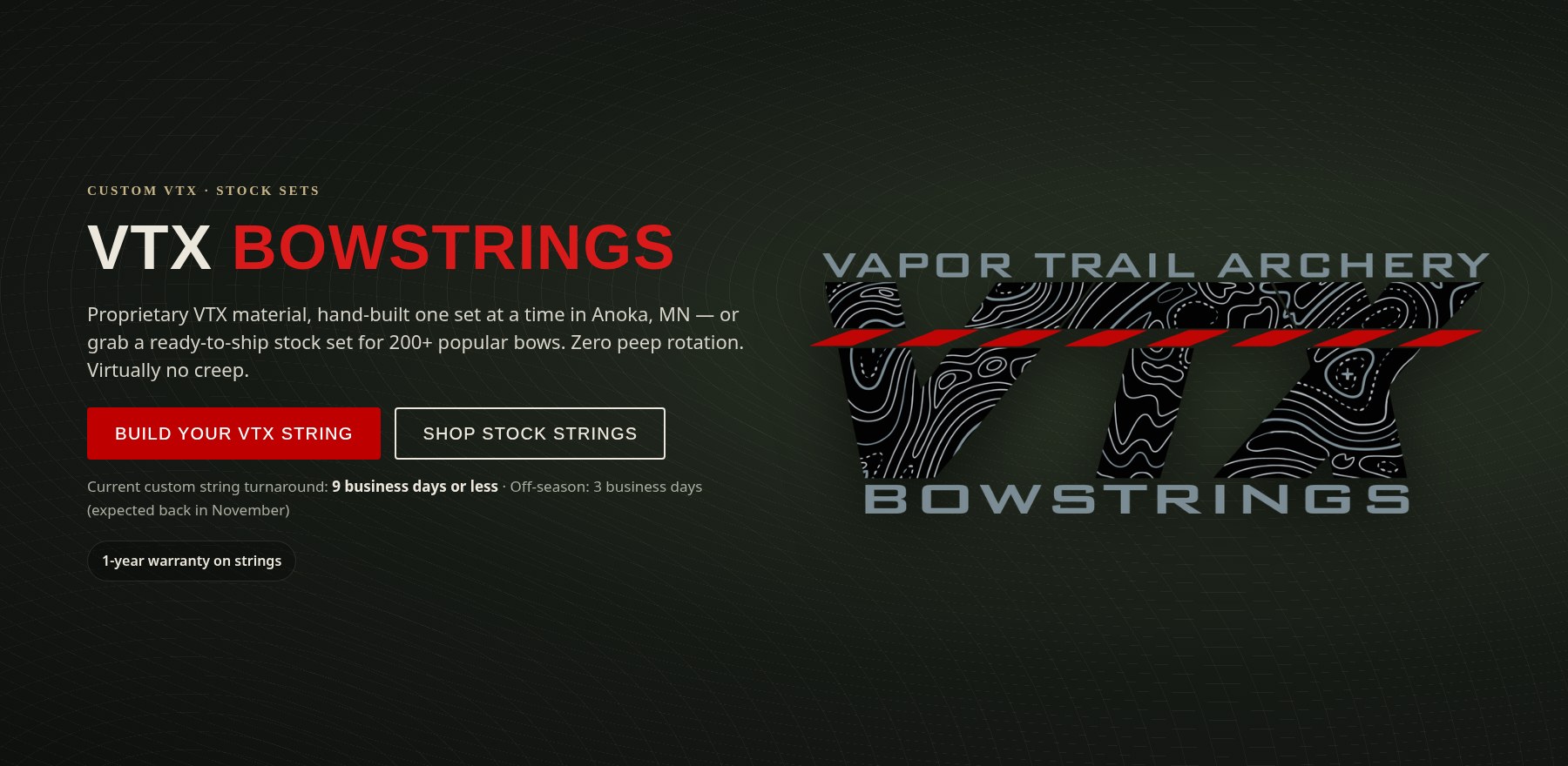 Vapor Trail VTX Custom Bowstrings - Bowstring Customizer